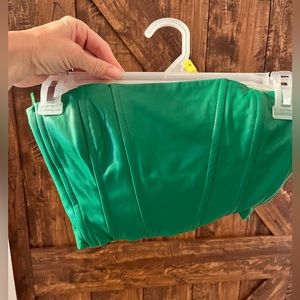 Zara green leather bustier size XS